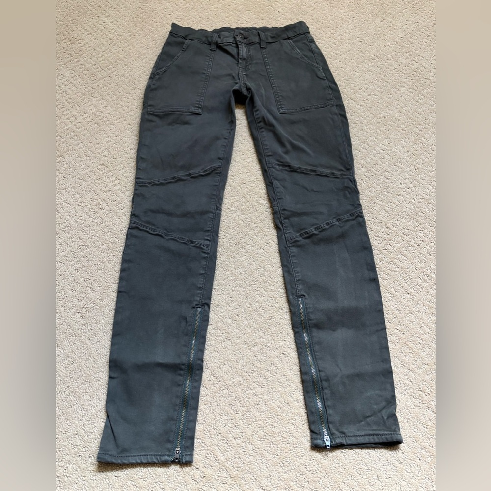 7 for All Mankind Dark Green Skinny Jeans